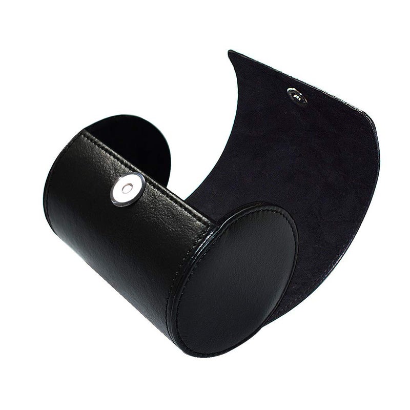 WAJJ Menâ€™s Necktie Travel Case, Tie Anti-Wrinkle Organizer Box - Formal Cylinder Shape (Black) - Image 2